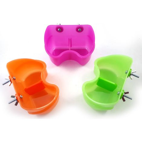 Mangeoire pour oiseaux, abreuvoir pour cage, 3 distributeurs automatiques, perroquet, perruche, inséparable, cacatoès (1/5)