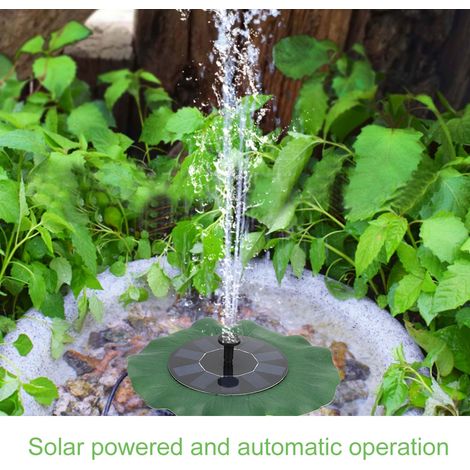 Fuente solar flotante con batería de litio de 800 mAh, bomba de agua de 5 V y 1,6 W para decoración de jardín, fuente paisajística, diseño de loto. (1/5)