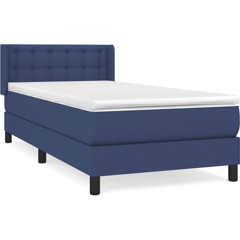Maison Exclusive - Sommier à lattes de lit avec matelas Bleu 80x200 cm Tissu (1/5)