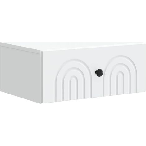 Mobiletto da notte a muro con cassetto Bianco 49 x 34,5 x 20 cm vidaXL