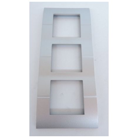 Plaque triple verticale SYSTO Titane entraxe 57 3x2 modules HAGER WS407T