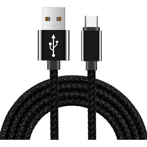 Cable Phone Chargeur Phone[2M] Nylon Tressé Cable USB Charge Rapide Cable Phone pour Phone Type - cordon de chargement de 2 mètres (1/5)