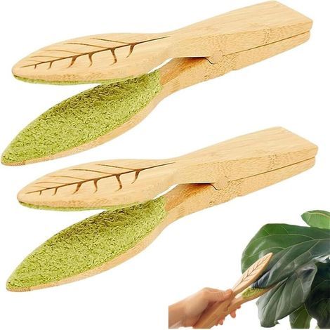 Pieces Leaf Cleaning Tongs, Indoor Leaf Cleaner, Leaf Cleaning Brush, Plant Cleaning Clip for Removing Dust from Plants (1/5)