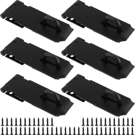 Lot de 6 loquets de porte d'abri de jardin, loquet de porte robuste avec vis, loquet d'agrafe en acier inoxydable pour abri de jardin, garage, fenêtre, armoire (1/5)
