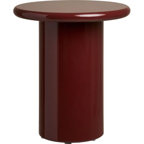 Bout de canapé Ø45cm en MDF laqué rouge bordeaux - ATIKA (1/5)