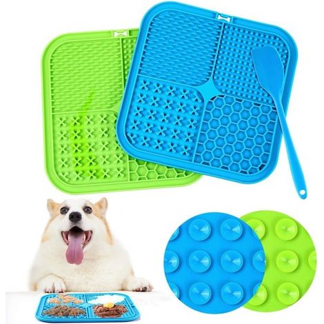 Romon Tapis de léchage 4 textures en silicone – Slow Food Pad anti-ennui pour chien et chat, 77 ventouses