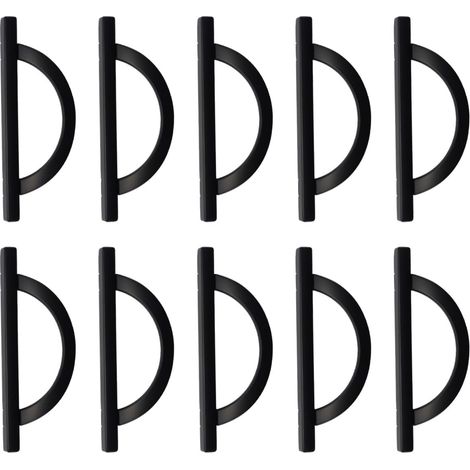 Lot de 10 poignées de meuble AM027 noir mat - Entraxe de 128 mm pour tiroir/commode (1/5)