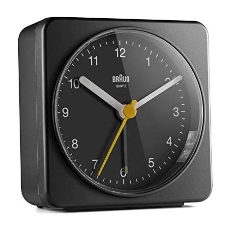 Braun BC03B Reloj despertador analógico negro diseño compacto (1/5)
