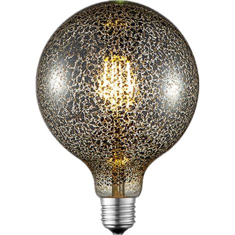 Lucande LED E27 bombilla 'E27 4W LED-Globe' en Gris de Vidrio
