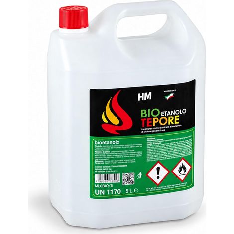 HM Bioetanolo Liquido 96° per Biocamini e Stufe, Origine Vegetale - Taglia: 5 L (1/5)