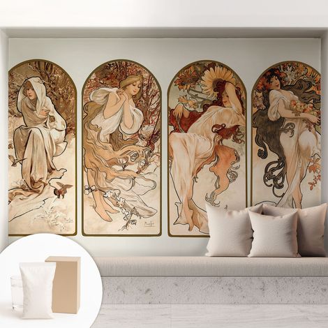 Papier peint avec colle pour décoration moderne de salon chambre à coucher cuisine et bureau Facile Saisons féminines 208x146 cm (1/5)