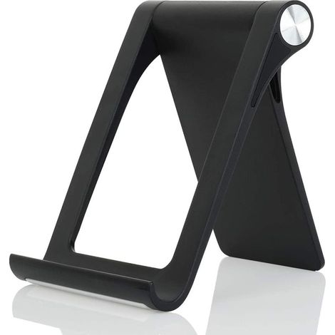 Support de téléphone réglable multi-angles pour iPhone 16, 15, 14, 13, 12, 11 Pro Max, XS, XR, 8 Plus, 6, 7, Samsung Galaxy S23, Android (Noir) (1/5)