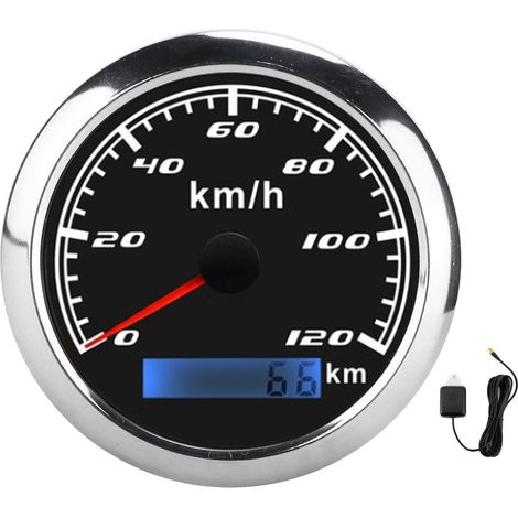Compteur de vitesse GPS pointeur odomètre 0-120 KM/H 0-999999KM IP67 9-32VDC universel pour voiture camion bateau
