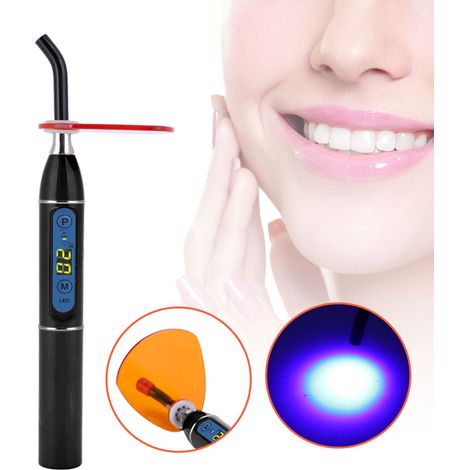 Lampe LED de polymérisation dentaire sans fil, noire, prise UE 110V-240V, appareil de durcissement à lumière froide pour cabinet dentaire.