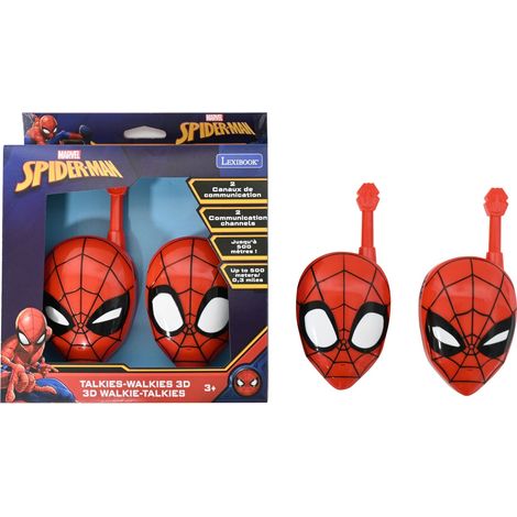 Lexibook, Spider-Man, Spider-Man 3D walkie-talkies, Portata 500m, 2 canali di Comunicazione, Clip per Cintura, Rosso, TW18SP (1/5)