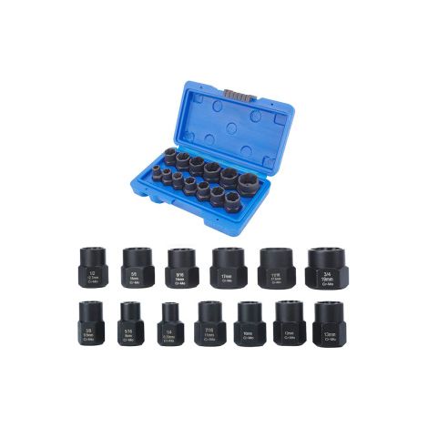 13 pièces pour retirer écrous et boulons abîmés – Extracteur de tête de vis six pans – Jeu de dépannage mécanique (1/5)