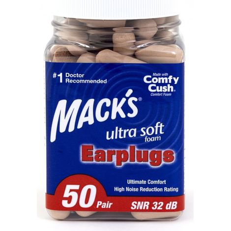 Lot de 50 paires de bouchons d'oreille en mousse ultra douce – SNR 32 dB – NRR le plus élevé, bouchons d'oreilles confortables pour dormir, ronflements, voyages, concerts, études, bruit fort (1/5)