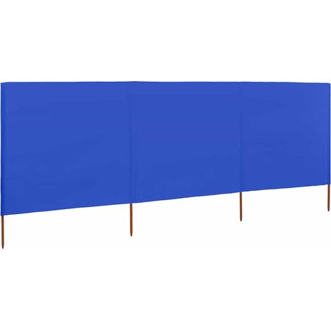 Paravent 3 panneaux Tissu 400 x 120 cm Bleu azuré