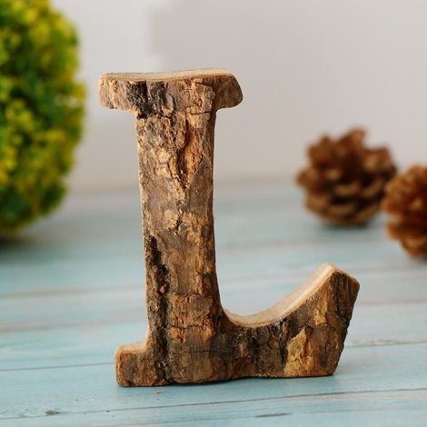 Lettres En Bois Gravées à La Main Numéros De Porte Lettre De L'alphabet Adresse Flottante Nom L (1/5)