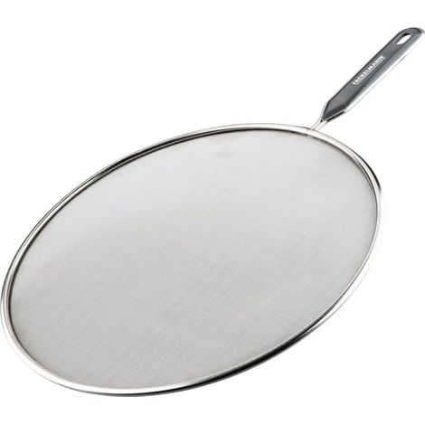 Couvercle Anti-éclaboussures - 1 Pièce - Acier Inoxydable Et Plastique - Protection Cuisson - Pour Poêles Et Casseroles - 43,5 x 28,9 cm (1/4)
