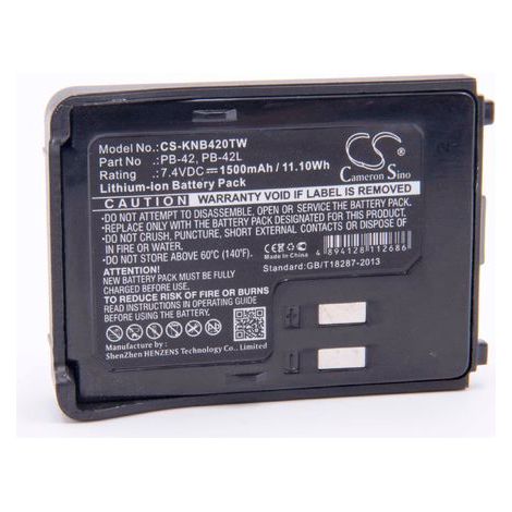 vhbw Akku Ersatz für Kenwood PB-42, PB-42L, PB-42Li für Funkgerät, Walkie Talkie (1500mAh, 7,4V, Li-Ion) (1/3)
