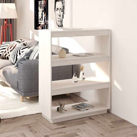 vidaXL Estantería/divisor de espacios madera pino blanco 80x35x103 cm (1/5)