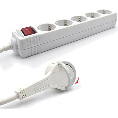 Barre ewent cinq prises ac avec prise plate longueur câble 1,5 mt (1/2)
