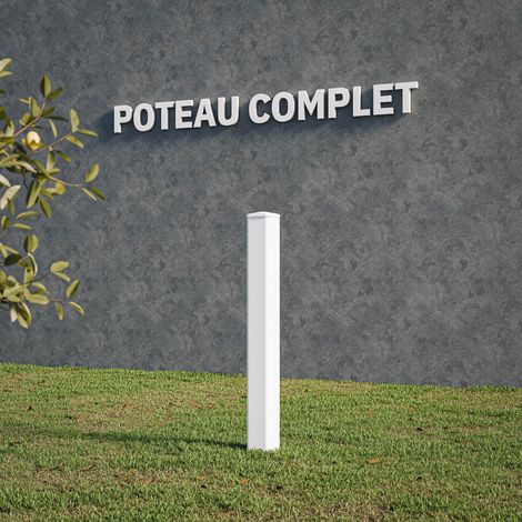 Mon Marché Déco – Poteau pour clôture PVC 120 cm – Résistant aux intempéries – Fixation sur muret ou sol bétonné – Accessoires inclus (1/4)
