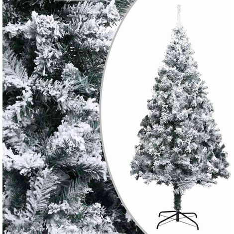 Albero di Natale Artificiale con Neve Fioccata Verde 240 cm PVC vidaXL (1/5)