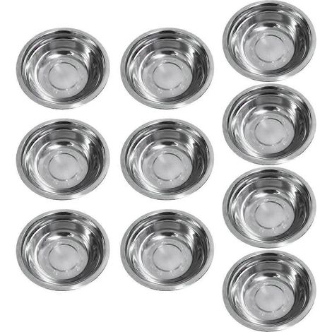 Ensemble de 10 bols en acier inoxydable, vaisselle pratique en métal pour sauces et amuse-gueules (1/4)