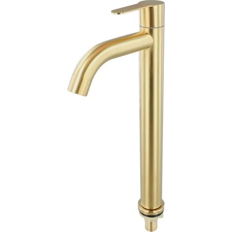 Mitigeur de lavabo, inox 304, doré, monocommande, eau froide (1/5)