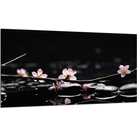 PLAQUE DE PROTECTION EN VERRE POUR CUISINIÈRE 90x52 FLEURS (1/5)