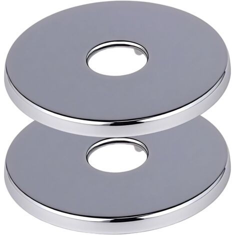 2 Pièces Rosace de Robinet Argentée, Diamètre 21 mm (1/2") - Rosace Robinet en Acier Inoxydable Plate 80x5mm - Garniture Murale pour Mitigeur Douche & Rosace Tuyau Chauffage (1/5)