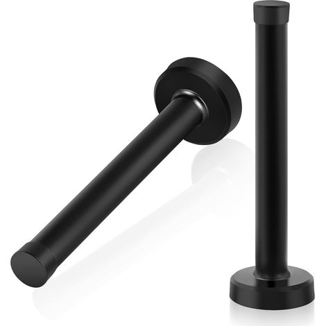 Butées de porte noires, cylindriques, épaisses, avec amortisseur en caoutchouc, pour portes basses, lot de 2. (1/5)