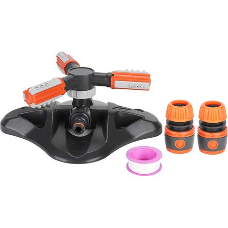Système arrosage automatique – 3 bras rotatifs 360° – pelouse cour jardin – outil irrigation