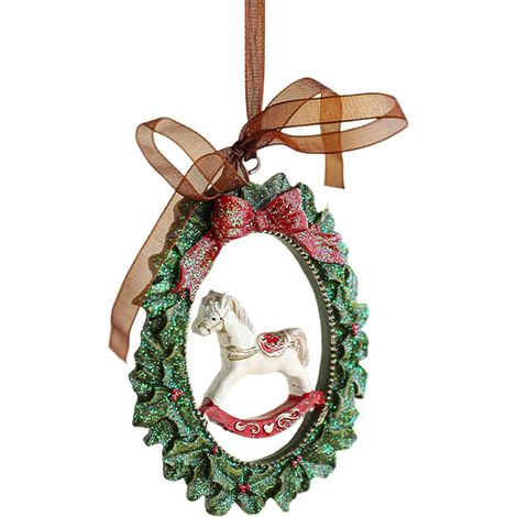 Décoration Sapin Noël Pendentif rétro Festif en résine Suspendu Décorations Couronne Sapin De Noël Pour Chambre, Couloir, Intérieur, Fête, Vacances, Festival, Patio Extérieur, Pelouse (1/5)