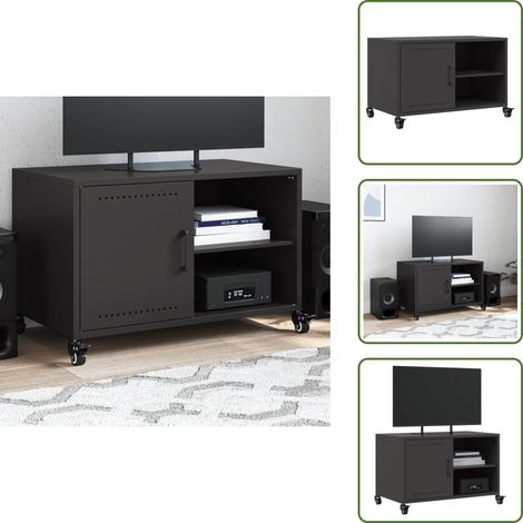 vidaXL TV-Schrank Schwarz 68x39x43,5 cm Stahl (1/5)