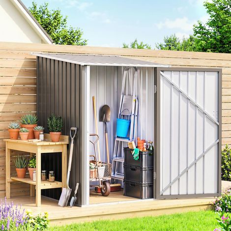 Abri de Jardin 1m² - Remise pour Outils - cabanon Porte verrouillable - dim. 1L x 1,03l x 1,6H m - tôle d'acier ondulée (1/5)