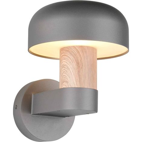 Applique da esterno, alluminio, antracite e legno, H 25 cm, Fraser (1/5)