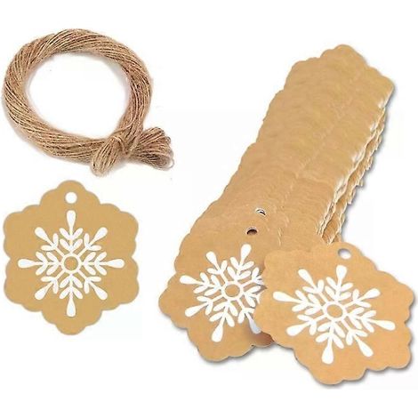 Étiquettes cadeaux de Noël en papier kraft - Lot de 5, par L-33 L-33