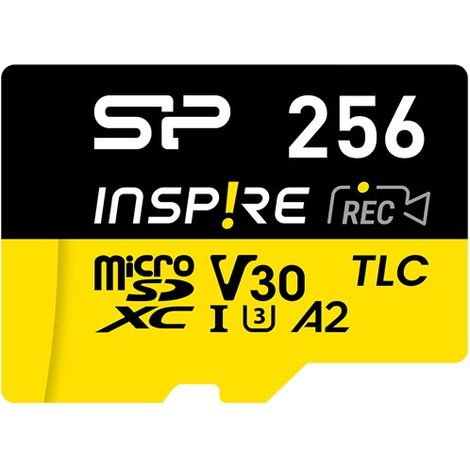 Silicon Power Inspire  256 Go  microSDXC  Mémoire flash de classe C10, UHS-I U3, V30 (1/2)
