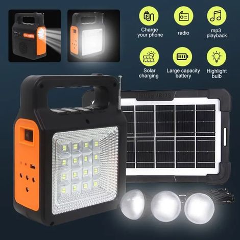 Kit de stockage d'énergie d'urgence pour groupe électrogène à panneau solaire portable avec chargeur USB à 3 lumières LED (1/4)