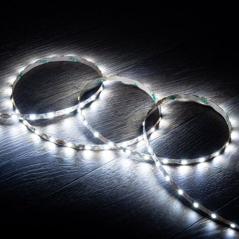 Tira LED 12V SMD ZIG ZAG 60 LED/m 5m 7W/m 700lm/m Ancho 6mm Corte 5cm IP20 5000K Blanco Frío