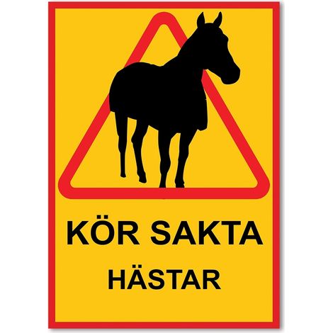 Filiyano-Ralentissez à cheval - Panneau de signalisation / Avertissement - Panneau de circulation A2 multicolore - Lot de 1 (1/2)