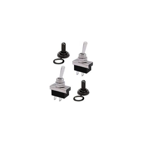 Lot de 2 interrupteurs à bascule Sollbry 25 A 12 V à 2 broches ON/OFF, KN3D-101, interrupteur à bascule métallique 12 V ON/OFF, interrupteur à bascule SPST à 2 positions ON/OFF avec capuchon étanche (1/4)