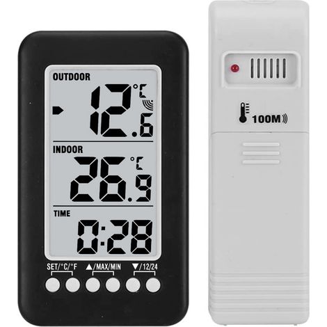 Eosnow LCD ℃/℉ Digital Wireless Innen-/Außenthermometer -Takttemperaturmesser mit Sendern (1/5)