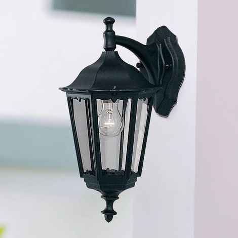 [NEUWERTIG] B-Ware Searchlight Wandleuchte Außen Außenlampe Laterne Alex Schwarz Aluminium Klarglas