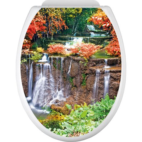 Stickers Abattant WC - Cascades - 35x43 cm - Adhésif BRILLANT (1/2)