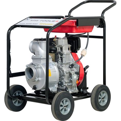 Pompe à eau 4 haut débit - 96 000 L/h - Moteur thermique diesel 10 ch - Hauteur de refoulement 31 m - Démarrage électrique MW Tools WP9400D (1/5)