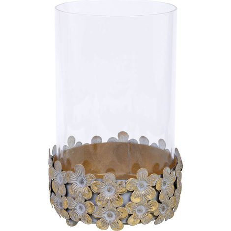 Candelabro de metal blanco 14x14x21h cm (1/5)